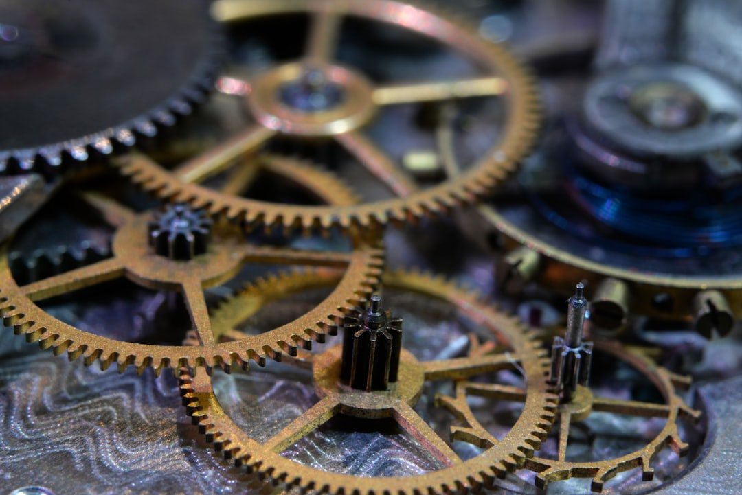 transmission gears mechanism closeup