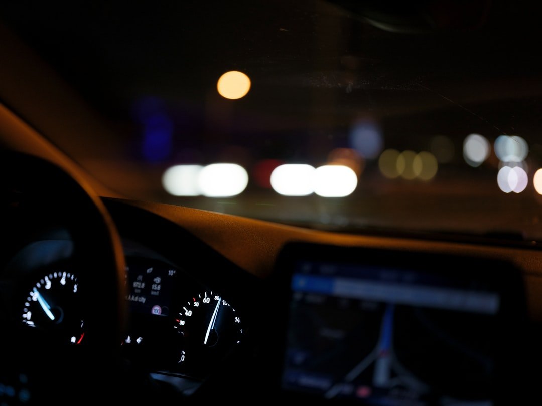 car dashboard night driving