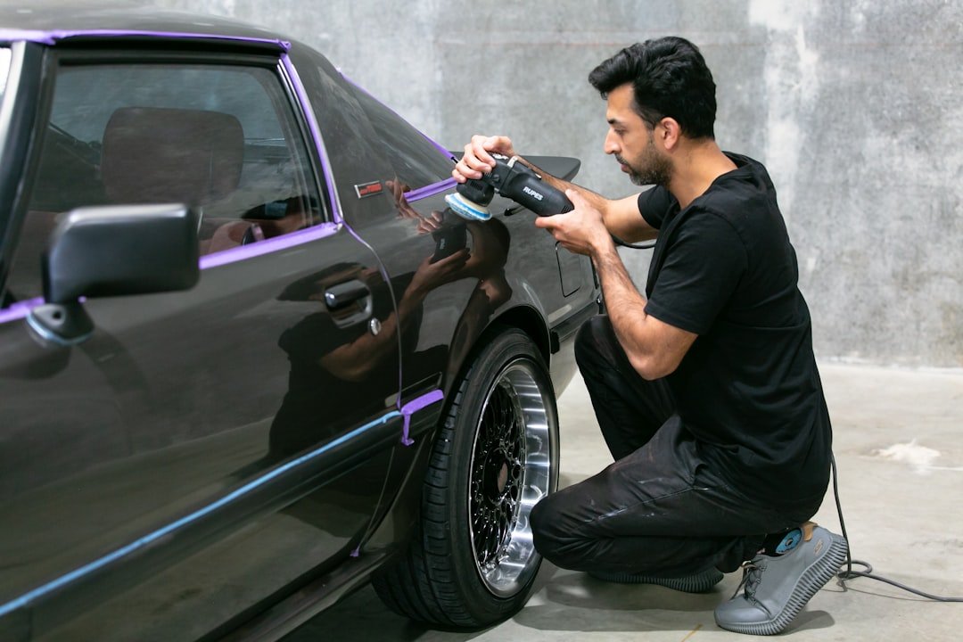 car wax application glossy paint